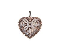 wenwendianzi Colgante de corazón de amor, medallón de moda Glam, accesorios de joyería de plata de ley 925, regalo de alma for mujer(Rose Gold)