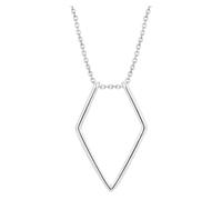 wenwendianzi Collar De Plata Titanio Inoxidable Anillo Titular Rombo(Silver)