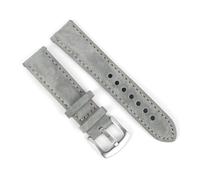 wenwendianzi Correa de reloj de cuero de gamuza Vintage, correa de reloj hecha a mano de 18mm, 19mm, 20mm y 22mm, correas de repuesto for accesorios de reloj, color gris y marrón(Grey,20mm)
