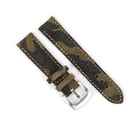 wenwendianzi Correa de reloj de cuero de gamuza Vintage, correa de reloj hecha a mano de 18mm, 19mm, 20mm y 22mm, correas de repuesto for accesorios de reloj, color gris y marrón(Camouflage,18mm)