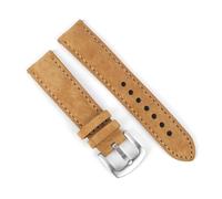 wenwendianzi Correa de reloj de cuero de gamuza Vintage, correa de reloj hecha a mano de 18mm, 19mm, 20mm y 22mm, correas de repuesto for accesorios de reloj, color gris y marrón(Tan,18mm)