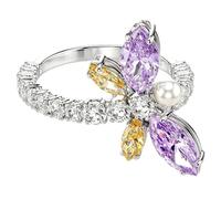 wenwendianzi Cubic Zirconia Crystal Dragonfly Necklaces Earrings Bracelets Rings(QX013 Ring Size 8)