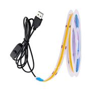 wenwendianzi DC 5V LED COB Luz de Tira USB Iluminación Lineal 320LED(Warm White,Switch,4m)