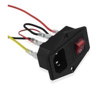 wenwendianzi Interruptor de fuente de alimentación de 220V, 110V, 6A, Enchufe macho con fusible for cableado de CA, conector de clavija, conmutador, piezas de impresora 3D(Rocker with Cable)