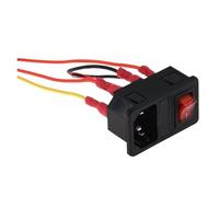 wenwendianzi Interruptor de fuente de alimentación de 220V, 110V, 6A, Enchufe macho con fusible for cableado de CA, conector de clavija, conmutador, piezas de impresora 3D(Square with Cable)