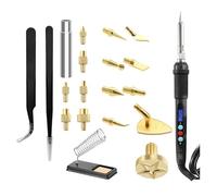 wenwendianzi Kit de herramientas de alisado de accesorios de impresión 3D de 21 piezas, herramienta de acabado de modificación de impresión 3D, kit de soldador con inserto de calor(EU)