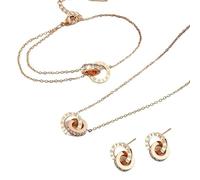wenwendianzi Números Collar versátil de acero inoxidable Pulsera Pendientes(Rose Gold Color)