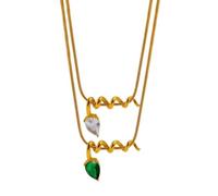 wenwendianzi Stainless Steel Zircon Snake Wrap Necklace Clavicle Chain(Ck1723-Gd-White)
