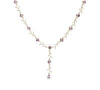 wenwendianzi Teardrop-Shaped Colored Zircon Adjustable Necklace (Golden PP)