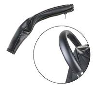 Wenxiaw Funda de Manija para Cochecito de Bebé Cubierta de Cochecito de Cuero Cubierta de Manija de Cochecito Universal con Cierre de Cremallera, Impermeable, Anti-Sucio, Anti Desgaste, Negro