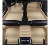 WENYANDP Alfombrillas de Coche para KIA K4 2014-2017(LHD), Rayas Cobertura Completa Cuero Impermeables ProteccióN Moquetas Accesorios Interior,E/Beige