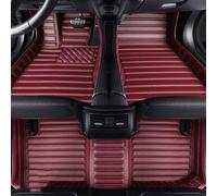 WENYANDP Alfombrillas de Coche para To-yota Izoa 2018-2023(LHD), Rayas Cobertura Completa Cuero Impermeables ProteccióN Moquetas Accesorios Interior,G/Wine-Red