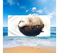 WENYAPJYC Estilo Yin Yang 3D Animales Lobo León Patrone Toallas de Playa XXL Microfibra Secado Rápido Ultraligero Resistente a la Arena Suave Viaje Natación Surf (Color 3,150x180 cm)