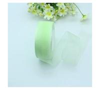 WENYAZIGUO Cinta de Regalo Transparente, Cinta de Organza Multicolor de 3,8 cm x 50 Yardas(Tifo Green)