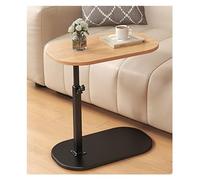 WENYAZIGUO mesita Auxiliar para sofá, Mesa Auxiliar en Forma de C, Altura Ajustable, 18-31 Pulgadas, Giro de 360 Grados, Negro, Varios tamaños(Black Wood,Small)