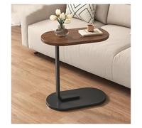 WENYAZIGUO mesita Auxiliar para sofá, Mesa Auxiliar Redonda Multicolor en Forma de C for sofá(Black+Walnut)