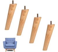 WENYAZIGUO Patas de Madera Maciza para Muebles, Patas de Muebles Repuesto Madera Maciza con Tornillo M10 5-70 cm 4 Piezas(Oblique,5cm/2inch)