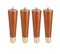 WENYAZIGUO Patas de Madera Maciza para Muebles, Patas de Repuesto for Muebles Roble con Varilla roscada M8 Cubiertas latón, Paquete 4 tamaños múltiples(8cm/3.15inch)