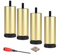WENYAZIGUO Patas de Metal para Muebles, Patas De Muebles De Aluminio, Ajuste De Altura, Almohadillas for Los Pies, Multicolor, 6-40 Cm, 4 Piezas(Gold,20cm)