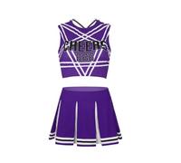 WENYAZIGUO Traje de animadora para niñas, Conjunto de uniforme de animadora for mujer, multicolor, varios tamaños(Purple B,S)