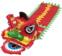 WENYAZIGUO Traje de la danza del león, Accesorios for disfraz de cabeza de danza del león, 8 pulgadas, multicolor(Rosso)