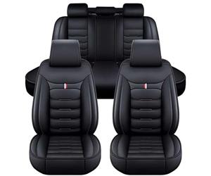 WENYINGLIHAI Cuero Fundas Asientos Coche para Mini Countryman 2011-2016, Impermeables Antideslizante Transpirable Juegos de Cubreasientos Protectores Accesorios,A/Black