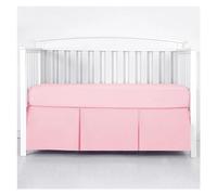 WENYOG Faldones de Cama Falda de Cama Cuna Plisada estándar con sábanas Superiores Blancas for bebés, niños y niñas, Ropa guardería for pequeños 14 Pulgadas Alto(Pink,71x 132 x 36 cm)