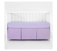 WENYOG Faldones de Cama Falda de Cama Cuna Plisada estándar con sábanas Superiores Blancas for bebés, niños y niñas, Ropa guardería for pequeños 14 Pulgadas Alto(Lavender,28 x 52 x14 Inch)