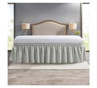 WENYOG Faldones de Cama Falda de Cama elástica con Volantes, Funda y cómoda, Resistente a la decoloración, sin Superficie, Protector Couvre(Grey,Full 137x193cmx38cm)