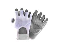 WENYOG Mujeres Adolescentes Ejercicio físico Antideslizante A Prueba de Golpes Medio Dedo Guantes de Yoga for Gimnasio Guantes Deportivos Anti-Capullo Transpirables Resistentes al Desgaste(Purple,S)