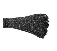 WENYOG Paracord Cuerda Reflectante Paracord de 2mm, núcleo 3 hebras, Cuerda for Acampar al Aire Libre, cordón paracaídas, Tienda campaña multifunción(Black Reflective,15meters)