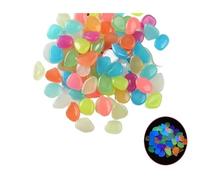 WENYOG Piedras Acuario 200 Uds Piedras Luminosas Que Brillan en la Oscuridad Piedras de guijarros Rocas Fluorescentes for pecera Acuario Paisaje acuático decoración del hogar 1cm(Multicolor-200pcs)