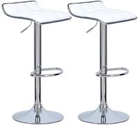 WENYOG Taburetes Bar 2 unids/Set taburetes de Bar Taburete mostrador Cuero imitación Superficie Asiento Bien Acolchada Silla Comedor Barra giratoria Altura Ajustable(White)
