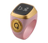 wenyouya Anillo IQibla inteligente para Zikr impermeable con contador digital, pantalla, alertas de vibración y sincronización de aplicaciones para gestión del tiempo de oración (20 mm, rosa)