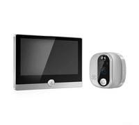 wenyouya Cámara de mirilla de puerta IPS Wi-Fi de 4.3 pulgadas, 1080P HD con gran angular de 137°, alertas de movimiento, control de voz, conversación bidireccional, duración prolongada de la batería