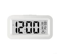 wenyouya Reloj despertador digital versátil con pantalla LCD grande, calendario, función de termómetro, múltiples alarmas, sonido gradual para despertar para dormitorio, oficina, escritorio, viajes