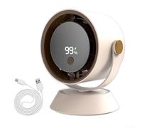 wenyouya Ventilador de circulación recargable y portátil con pantalla digital para mayor comodidad del usuario en el hogar y la oficina (beige)