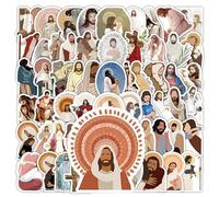 Wenyue 60 Pegatinas de Jesús, Pegatinas Cristianas Estéticas, Impermeables, Para Computadora Portátil, Botellas de Agua, Regalos Cristianos de Pascua