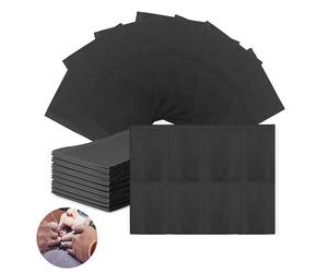Wenyue 60 Piezas Baberos Dentales Babero Impermeable Negro Baberos de Tatuaje Desechables Baberos Desechables Adultos 2 Strati di Tessuto + 1 Strato di Film PE para Tatuajes (33 * 45 cm)