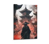 WEOFURBL Póster de Samurai Japón City Póster decorativo de lienzo para pared e impresión artística moderna para decoración de dormitorio familiar, 16 x 24 pulgadas (40 x 60 cm)