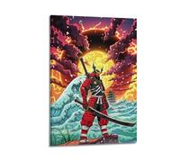 WEOFURBL Póster decorativo con el último soporte del samurái, lienzo decorativo para pared e impresión artística moderna para dormitorio familiar, 60 x 90 cm
