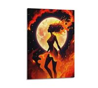WEOFURBL Póster decorativo con texto en inglés "Run Through Him And Fire" (20 x 30 cm)