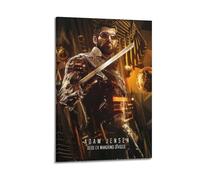WEOFURBL Póster decorativo de Deus Ex Mankind con diseño de la humanidad, lienzo para pared e impresión artística moderna para decoración de dormitorio familiar, 40 x 60 cm
