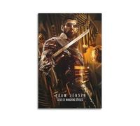 WEOFURBL Póster decorativo de Deus Ex Mankind con diseño de la humanidad, lienzo para pared e impresión artística moderna para decoración de dormitorio familiar, 50 x 75 cm