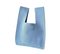 WEOKDFHA bolsas con nudo en la muñeca Bolso De Mano De Punto Hecho A Mano For Mujer, Minibolso De Muñeca Con Nudo, Bolso De Mano Informal De Color, Bolso De Compras Reutilizable(Blue)