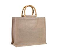 WEOKDFHA Bolsas De Lino Bolsa de yute portátil arpillera, bolsa compras for frutas y verduras, bolso con asas bucle, bolsas comestibles reutilizables for mujeres niñas(31x25x10cm)