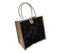 WEOKDFHA Bolsas De Lino Bolsas de compras moda, bolsas mano con botones lino, comestibles gran capacidad, bolso informal for mujer, regalo for(Black)
