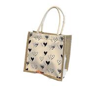 WEOKDFHA Bolsas De Lino Bolso De Lino Bolsa Almuerzo Compras Portátil Cosmética Bolsas Mujer Casuales Versátiles(White-Zipper)