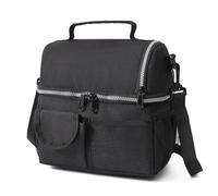 WEOKDFHA Bolsas Para El Almuerzo Bolsa térmica portátil de 10 l for el almuerzo, impermeable, for oficina, con aislamiento hielo, ideal for cenas camping(Black)