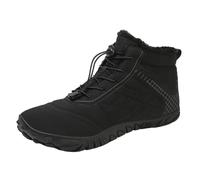 WEOKDFHA Botas De Nieve Para Hombre Botas de felpa cálidas for hombre, botas invierno impermeables gran tamaño, botines piel antideslizantes(Black,46)